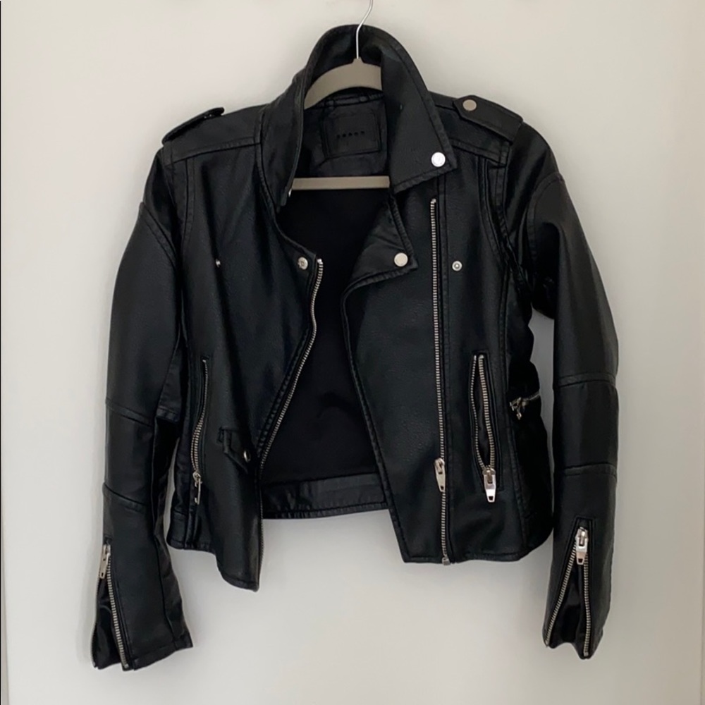 Blank NYC denim faux leather jacket